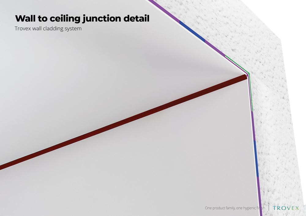 Wall to ceiling junction detail  - Trovex Diamond